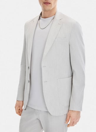 Back and Bond Açık Gri Erkek Slim Fit Fitilli Desenli Ceket B35S50032