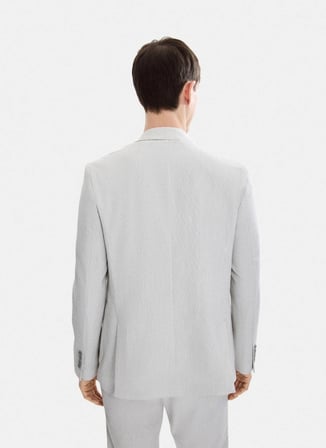 Back and Bond Açık Gri Erkek Slim Fit Fitilli Desenli Ceket B35S50032