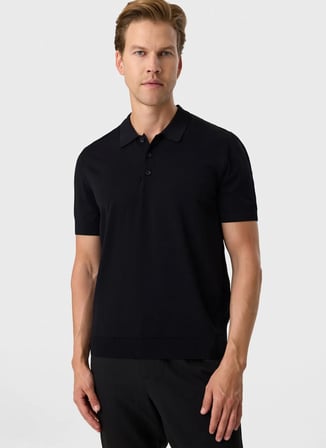 Siyah Erkek Regular Fit Polo T-Shirt B35S40018