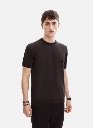 Back and Bond Koyu Kahve Erkek Regular Fit Triko T-shirt B35S40029