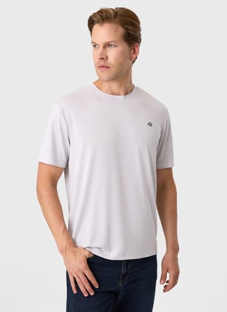 Back and Bond Gri Erkek Bisiklet Yaka Regular Fit  T-Shirt BTS1000100000