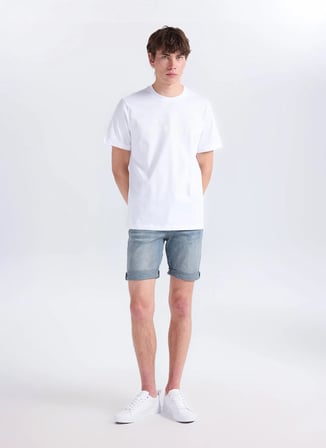 Beyaz Erkek %100 Pamuk Regular Fit T-Shirt BTS1006800000