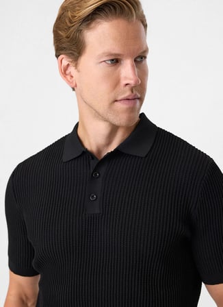 Back and Bond Siyah Erkek Regular Fit Polo T-Shirt BTR4004000000