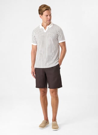Back and Bond Bej Erkek Regular Fit Çizgili Polo T-Shirt BTS1008100000