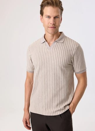 Back and Bond Vizon Erkek Regular Fit Çizgili Polo T-Shirt BTS1008100000