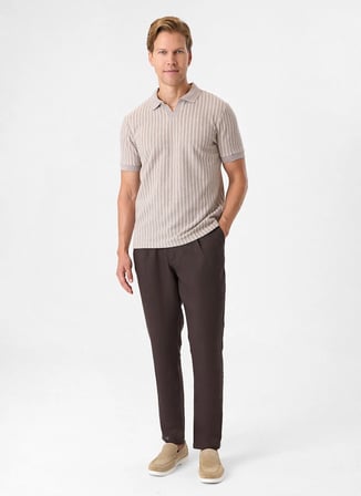 Back and Bond Vizon Erkek Regular Fit Çizgili Polo T-Shirt BTS1008100000