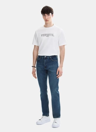 Back and Bond Beyaz Erkek Bisiklet Yaka Regular Fit T-Shirt BTS1008000000