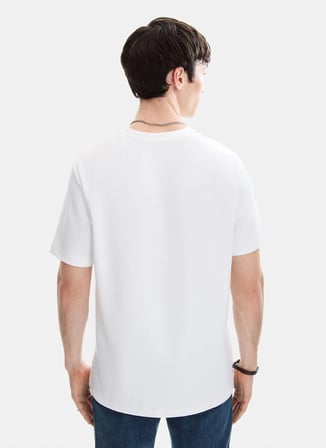 Back and Bond Beyaz Erkek Bisiklet Yaka Regular Fit T-Shirt BTS1008000000