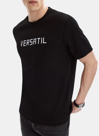 Back and Bond Siyah Erkek Regular Fit T-Shirt BTS1008000000