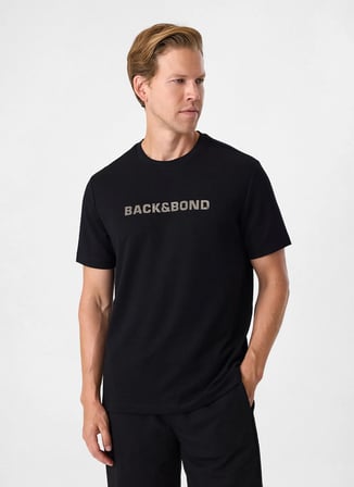 Back and Bond Siyah Erkek Bisiklet Yaka Regular Fit T-Shirt BTS1008500000