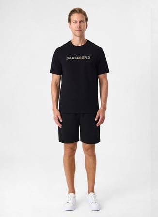 Back and Bond Siyah Erkek Bisiklet Yaka Regular Fit T-Shirt BTS1008500000
