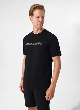 Back and Bond Siyah Erkek Bisiklet Yaka Regular Fit T-Shirt BTS1008500000