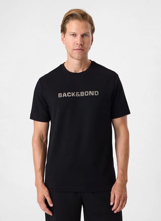 Back and Bond Siyah Erkek Bisiklet Yaka Regular Fit T-Shirt BTS1008500000
