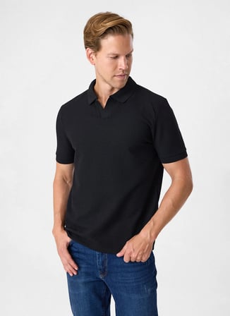 Back and Bond Siyah Erkek Regular Fit Polo T-Shirt BTS1008200000