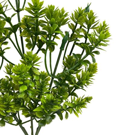 Yapay Çiçek Plastik Demet Yeşil Mini Lotus Demeti Garnitür Aradal Dekoratif Yapay Bitki