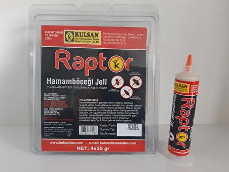 RAPTOR 35 GR HAMAMBÖCEĞİ KALORİFER BÖCEĞİ JELİ