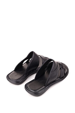 Castle Black 8521 Erkek Ortopedik Taban Hakiki Deri Terlik