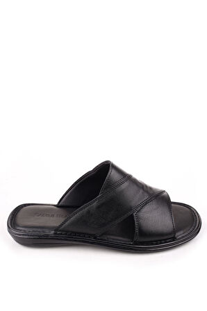 Castle Black 8523 Erkek Ortopedik Taban Hakiki Deri Terlik