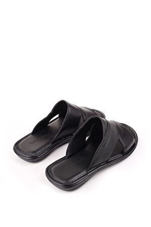 Castle Black 8523 Erkek Ortopedik Taban Hakiki Deri Terlik