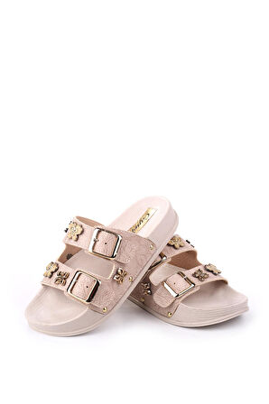 Papuç Sepeti 4744 Kadın Rahat Taban Ortopedik Günlük Tokalı Terlik