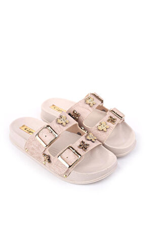 Papuç Sepeti 4744 Kadın Rahat Taban Ortopedik Günlük Tokalı Terlik