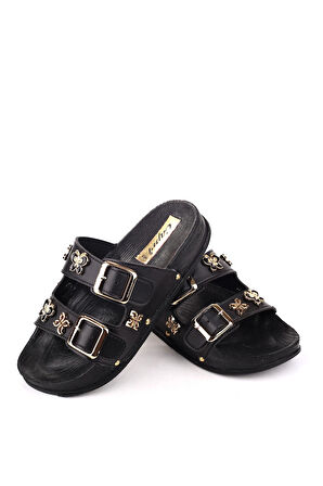 Papuç Sepeti 4744 Kadın Rahat Taban Ortopedik Günlük Tokalı Terlik