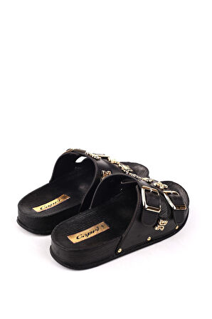 Papuç Sepeti 4744 Kadın Rahat Taban Ortopedik Günlük Tokalı Terlik