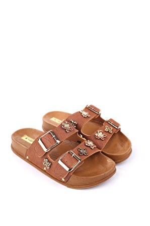 Papuç Sepeti 4744 Kadın Rahat Taban Ortopedik Günlük Tokalı Terlik