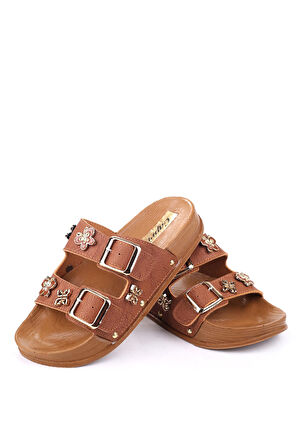 Papuç Sepeti 4744 Kadın Rahat Taban Ortopedik Günlük Tokalı Terlik