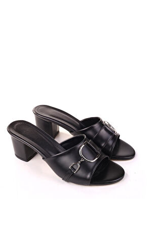 Papuç Sepeti LL107 Kadın 6,5 Cm Kare Topuk Günlük Terlik