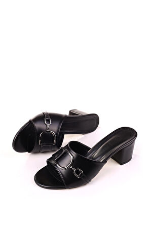 Papuç Sepeti LL107 Kadın 6,5 Cm Kare Topuk Günlük Terlik