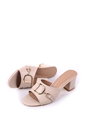 Papuç Sepeti LL107 Kadın 6,5 Cm Kare Topuk Günlük Terlik