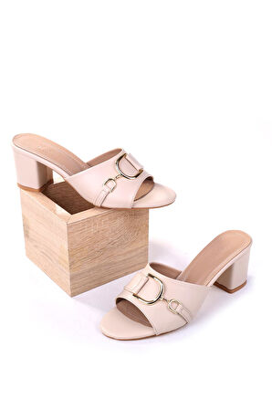 Papuç Sepeti LL107 Kadın 6,5 Cm Kare Topuk Günlük Terlik