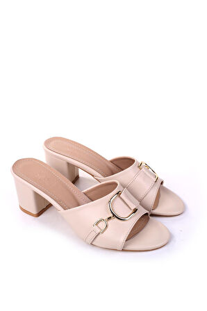 Papuç Sepeti LL107 Kadın 6,5 Cm Kare Topuk Günlük Terlik