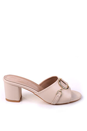 Papuç Sepeti LL107 Kadın 6,5 Cm Kare Topuk Günlük Terlik