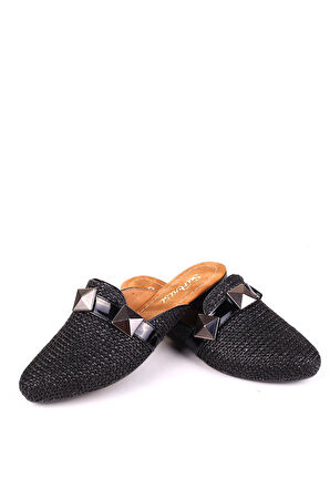 Papuç Sepeti 1860 Hasır Örme Desenli Günlük Kadın Terlik