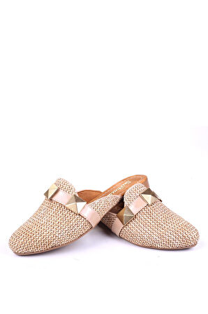 Papuç Sepeti 1860 Hasır Örme Desenli Günlük Kadın Terlik