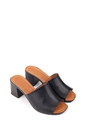 Papuç Sepeti 1701 Kadın 7 Cm Kare Topuk Rahat Taban Kadın Terlik