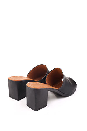 Papuç Sepeti 1701 Kadın 7 Cm Kare Topuk Rahat Taban Kadın Terlik