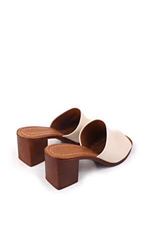 Papuç Sepeti 1701 Kadın 7 Cm Kare Topuk Rahat Taban Kadın Terlik