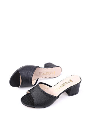 Papuç Sepeti 4854 Kadın Taşlı  Kare Topuk Rahat Taban  Çeyiz Terlik