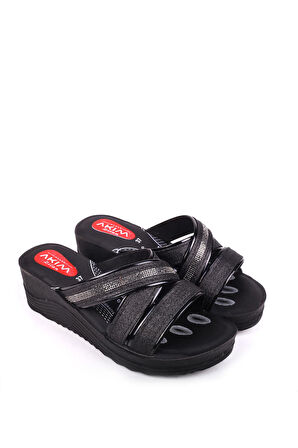 Papuç Sepeti 4869 Çapraz & Taşlı  Anatomik Taban Günlük Kadın Terlik