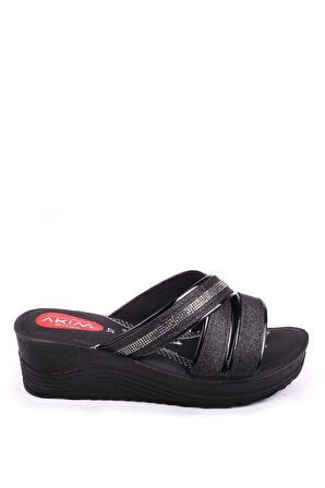 Papuç Sepeti 4869 Çapraz & Taşlı  Anatomik Taban Günlük Kadın Terlik