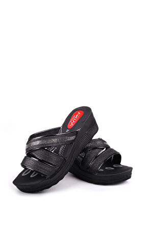 Papuç Sepeti 4869 Çapraz & Taşlı  Anatomik Taban Günlük Kadın Terlik