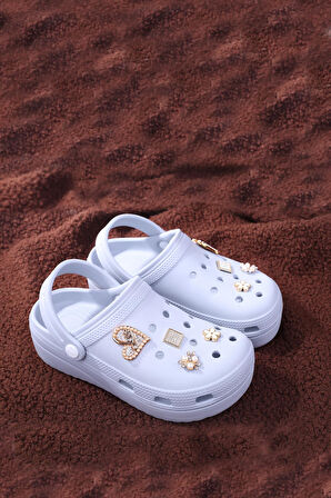 Papuç Sepeti Taşlı Kalın Taban Kadın Havuz/Plaj/Bahçe Terlik Sandalet