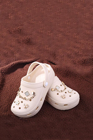 Papuç Sepeti Taşlı Kalın Taban Kadın Havuz/Plaj/Bahçe Terlik Sandalet