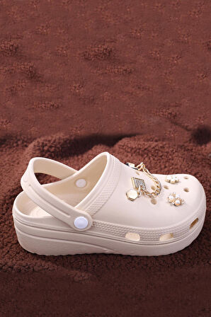 Papuç Sepeti Taşlı Kalın Taban Kadın Havuz/Plaj/Bahçe Terlik Sandalet