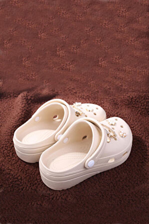 Papuç Sepeti Taşlı Kalın Taban Kadın Havuz/Plaj/Bahçe Terlik Sandalet