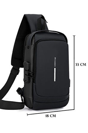 Papuç Sepeti 4926 Erkek Şifreli Şık Tasarım El , Body Bag & Sırt Çantası