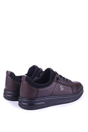 Papuç Sepeti 610 Hakiki Deri Streç Bağcıklı Günlük Erkek Ayakkabı